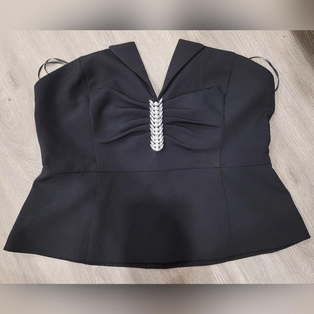 Dynamite Black Top with Silver Detail